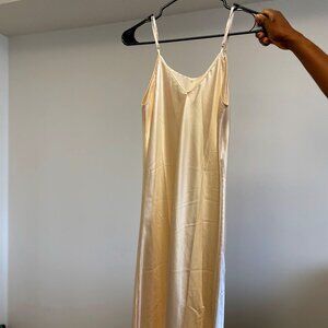 Maxi Silk Dress - Cream/Golden